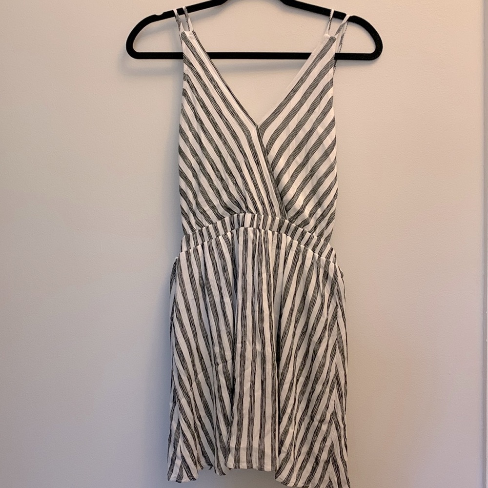 Striped open back sun dress